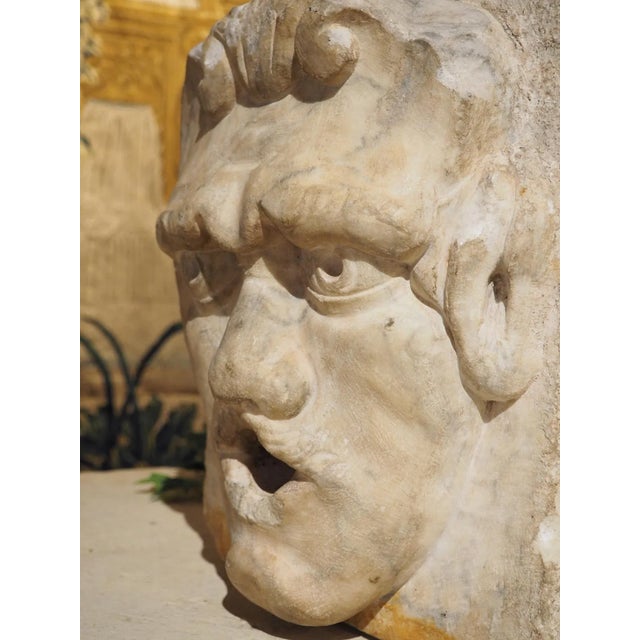 15th or 16th Century Marble Gargoyle Fountain Spout From Arezzo, Italy For Sale - Image 12 of 13