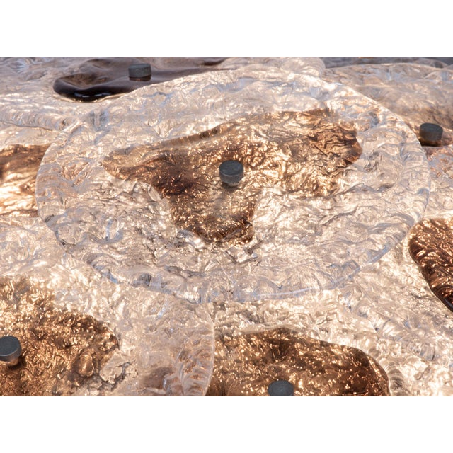 Large Amber Murano Glass Flush Mount or Wall Sconce attributed to AV Mazzega, Italy, 1960s For Sale - Image 9 of 13