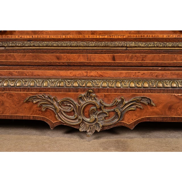Brown Maison Forest Style Antique French Empire Burl Wood Armoire Dresser or Gentleman's Chest With Mounted Ormolu, Circa 1880s For Sale - Image 8 of 12