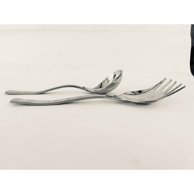 70's Rare Vintage Modern Signed Pewter by Ken Lundy Utensil Serving Set of 2 They are polished Pewter so they are like...