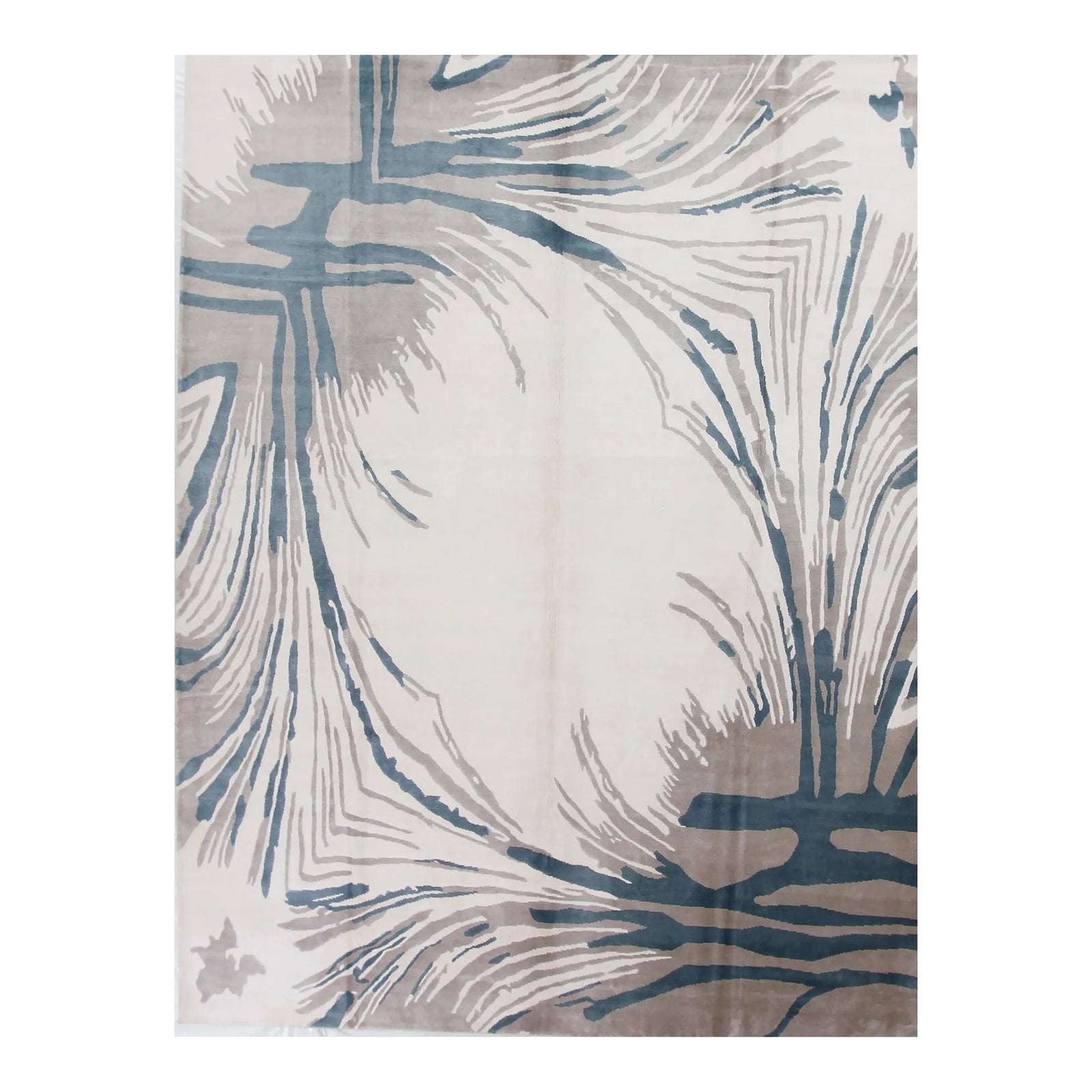 Scarlett Rug, Ivory/Light Blue 2.5x10 | Chairish