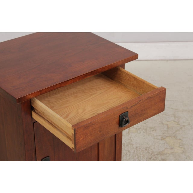 Pair Stickley Arts & Crafts Cherry Nightstands For Sale In Philadelphia - Image 6 of 15