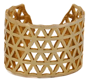 Flower of Life Gold Adjustable Statement Ring, Size 5