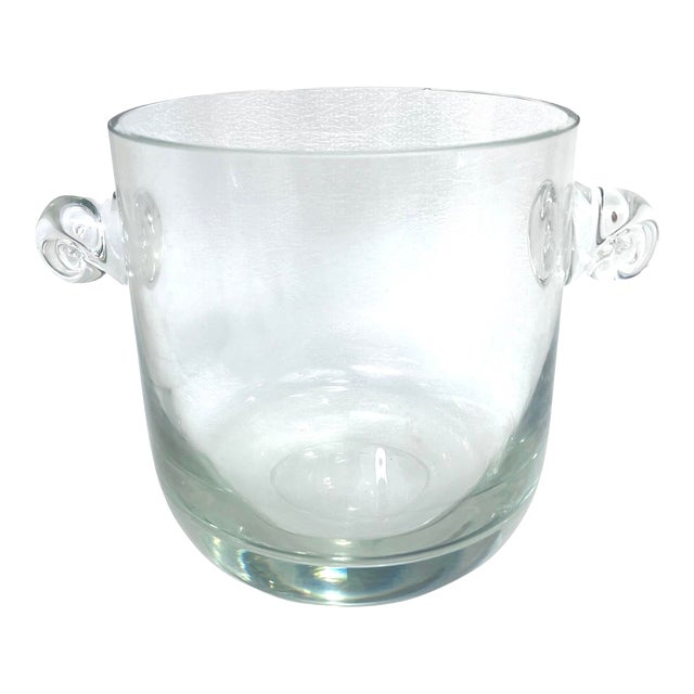 Vintage Hand Blown Crystal Ice Bucket For Sale
