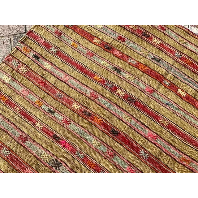 1960s Nomadic Handmade Kilim - 66.5" X 88" For Sale - Image 5 of 10