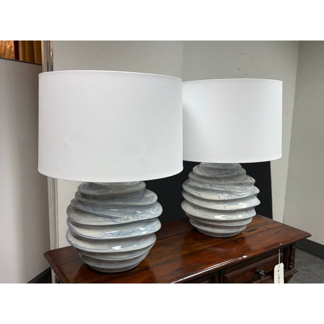 Uttermost Uttermost Waves Table Lamps, Pair For Sale - Image 4 of 12