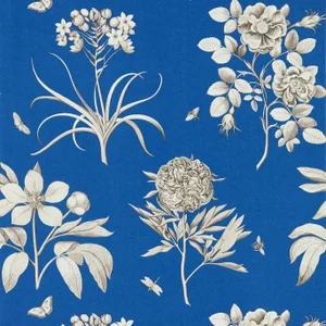 Sanderson Etchings & Roses Wallpaper in French Blue - a Sample