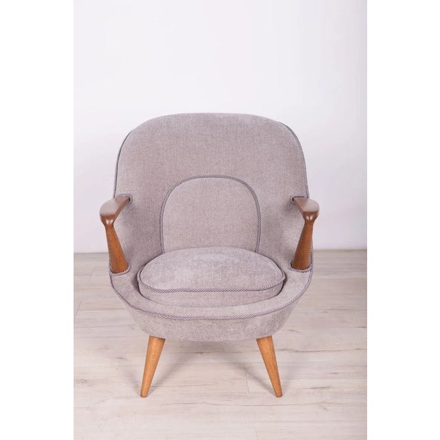 Gray Set of Model 345 Armchairs by J. Jędrychowicz & K. Racinowski for Poznan Furniture Factory, 1950s For Sale - Image 8 of 18