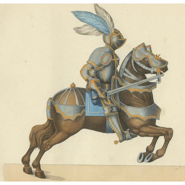 Mid 19th Century Litho of Knights in Jousting Armor on Caparisoned Horses, 1842, Paper For Sale - Image 5 of 7