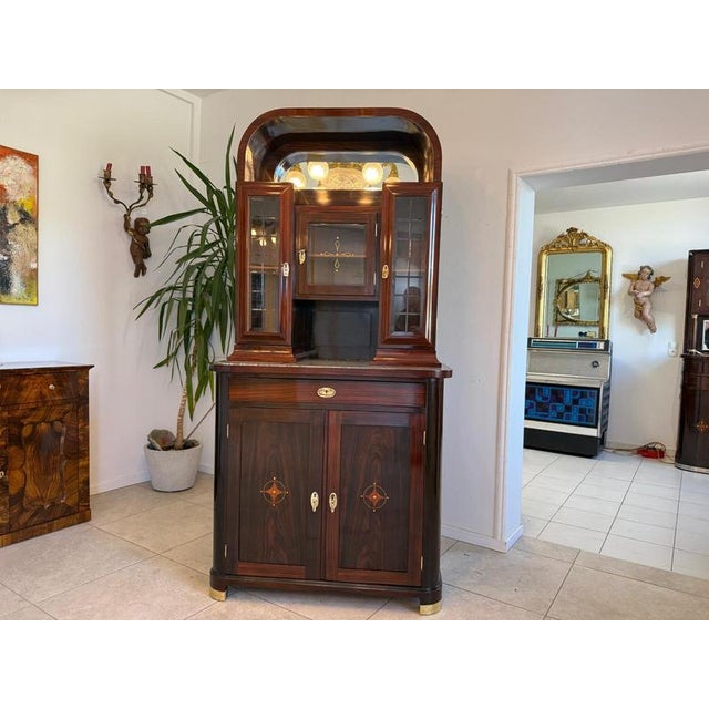Wood Art Nouveau Cabinet in Mahogany, 1890s For Sale - Image 7 of 14