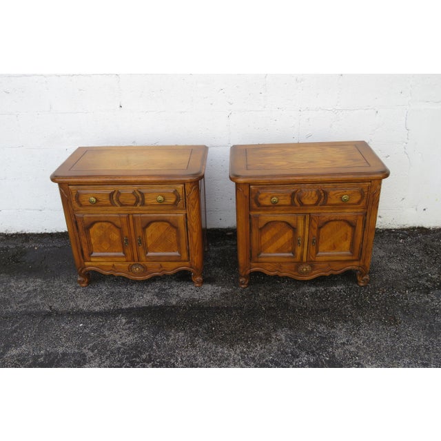 Thomasville French Carved Large Nightstands Bedside End Tables a Pair For Sale - Image 12 of 12
