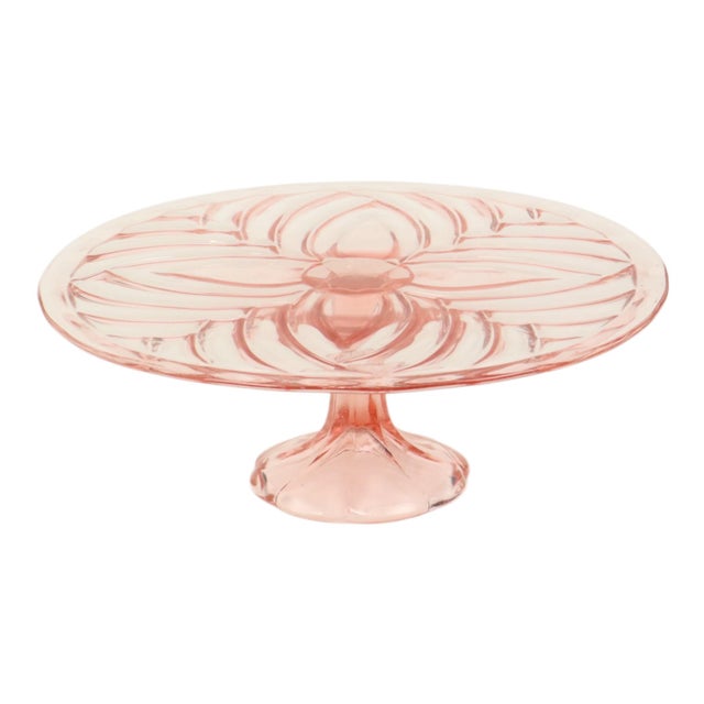 Art Deco Pink Cake Plate from Val Saint Lambert, 1930s For Sale - Image 11 of 15
