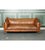 Contemporary Large Vintage Tan Leather Sofa For Sale - Image 3 of 12