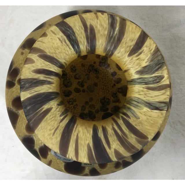 Mid-Century Modern Vintage MCM Azzurra Maestri Vetrai Italian Leopard Vase For Sale - Image 3 of 5