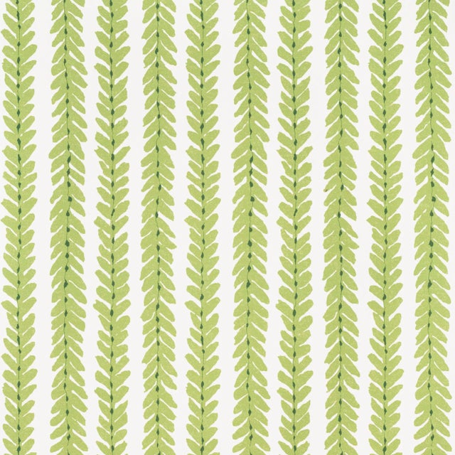 Schumacher X Veere Grenney Woodperry Wallpaper in Green For Sale
