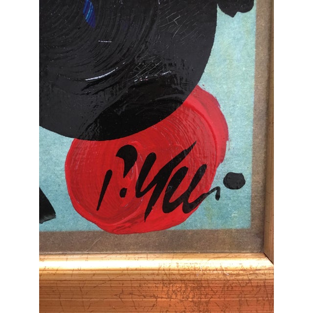 Abstract Expressionism Original Peter Keil Miróvian Style Painting Framed For Sale - Image 3 of 8