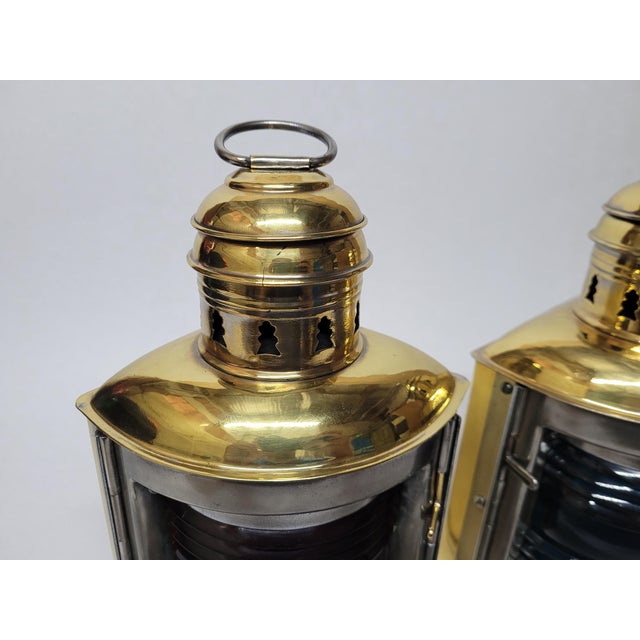 Solid Brass Boat Lanterns by Perko For Sale - Image 12 of 12