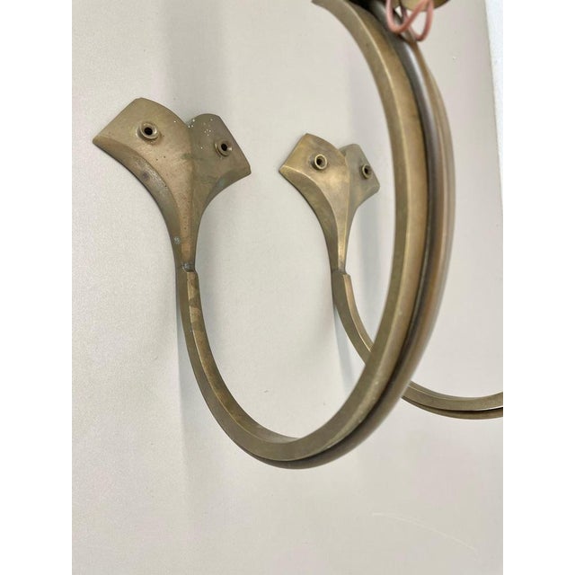 Large Brutalist Bronze Brass Wall Sconces, Italy, 1970s, Set of 2 For Sale - Image 10 of 16