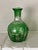 Green Emerald Green Cut-to-Clear Crystal Bud Vase Carafe For Sale - Image 8 of 12