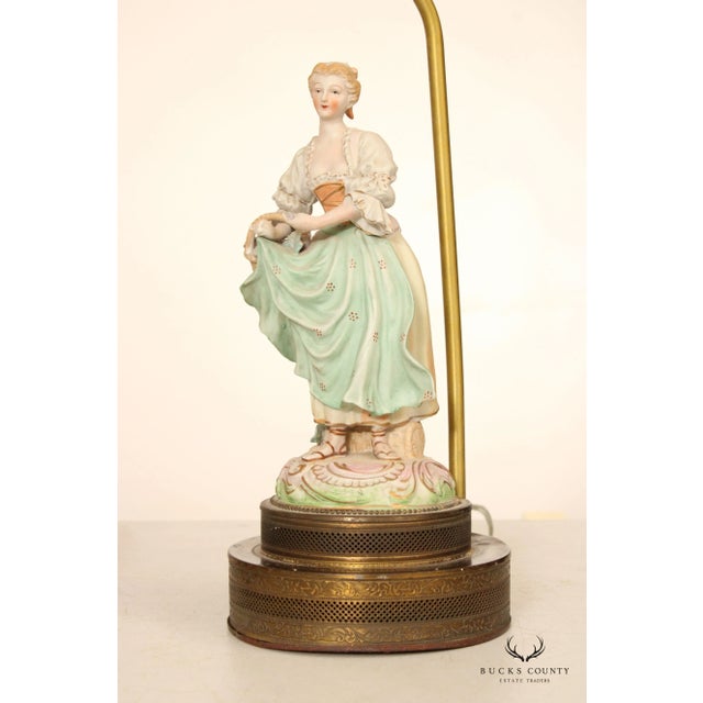 Vintage Rococo Style Pair Porcelain Figurine Table Lamps Chairish