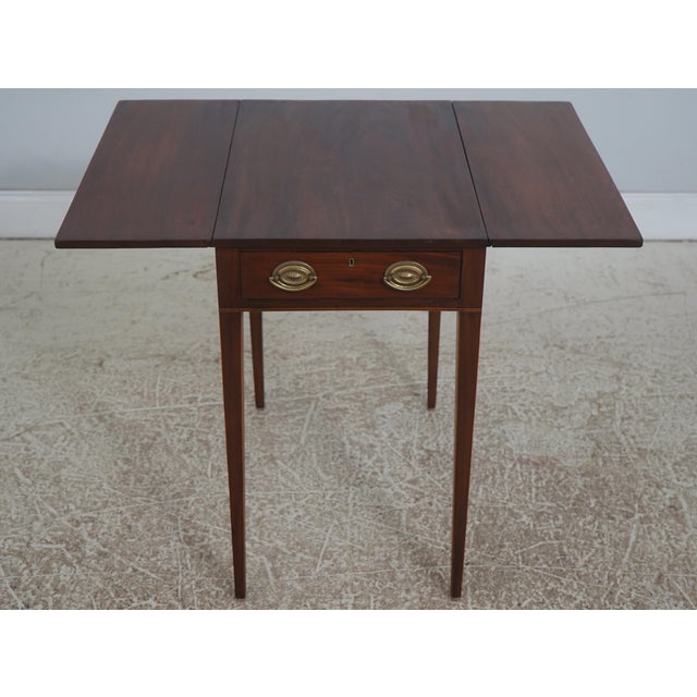 19th Century Antique 19th C. Mahogany Drop Leaf Pembroke Table For Sale - Image 5 of 18