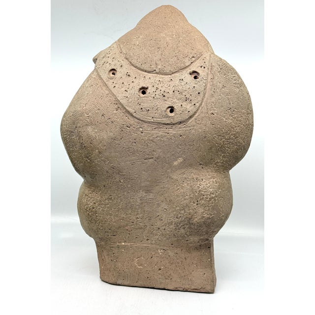 Early 20th Century Hand built Cubist Terracotta Musician Sculpture Monogrammed C For Sale - Image 10 of 14