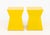 Pair of Modern Yellow Geometric Design End Tables, with Gus Design Inc. plaque labels to undersides. 18.5" H x 14" W x 14"...