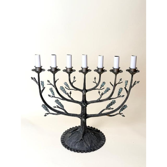 Art Deco German Sculptural Seven-Light Oak Tree Candleholder, 1930s For Sale - Image 11 of 18