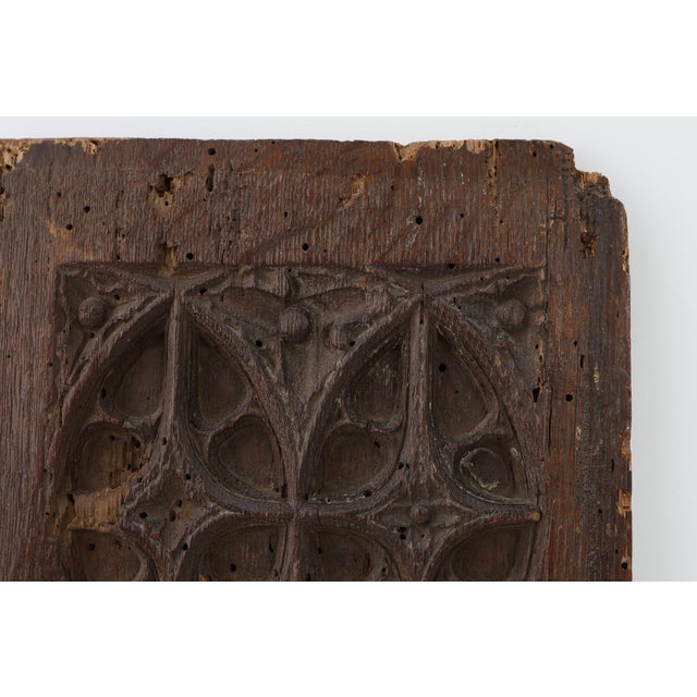 Wood Gothic Carved Oak Relief Panel, France, 15th Century For Sale - Image 7 of 10