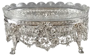 19th Century Silver and Cut-Crystal Jardinière