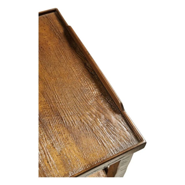 2020s French Two Tier Lamp Table in Country Walnut For Sale - Image 5 of 6