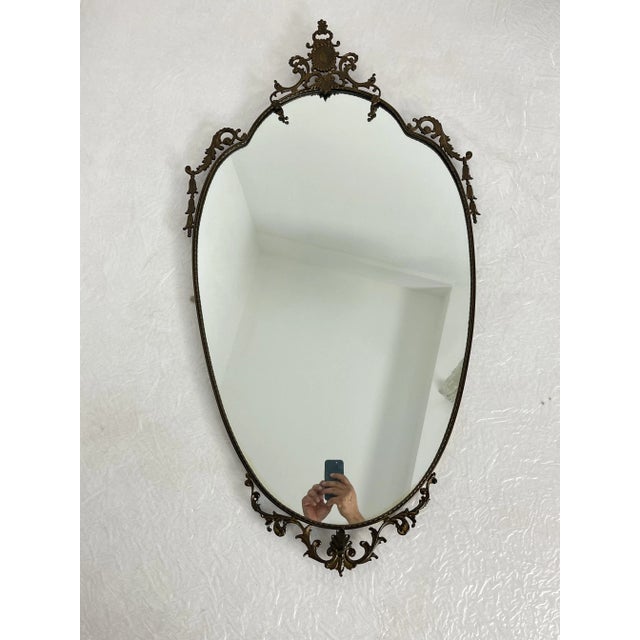 Mid-Century Modern Brass Wall Mirror, 1960s For Sale - Image 11 of 11