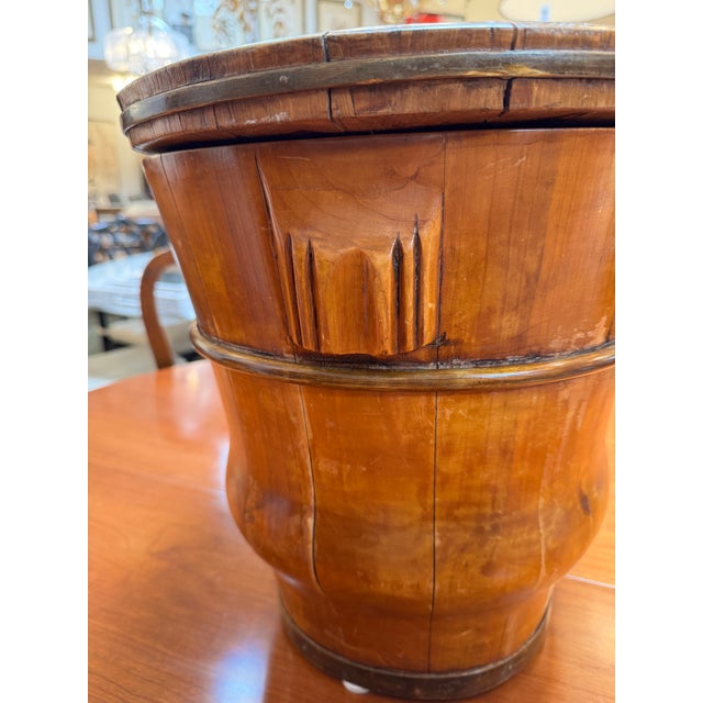 Chinese Staved Wood + Brass-Banded Baby Bathing Vessel, 19th Century For Sale - Image 10 of 12