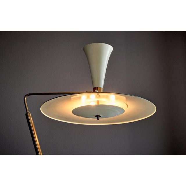 Metal Floor Lamp with White Marble Base in the style of Stilnovo, Italy, 1950s For Sale - Image 7 of 17