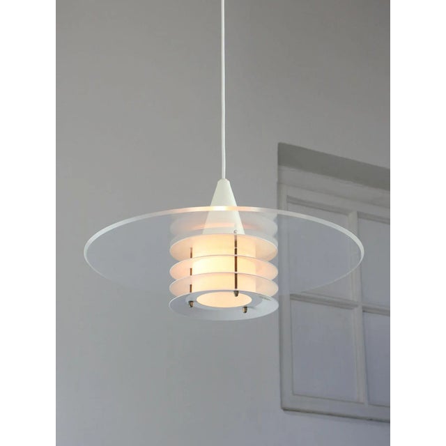 Metal Scandinavian Duett Acrylic Glass and Metal Pendant Lamp from Landskrona Sweden, 1990s For Sale - Image 7 of 18