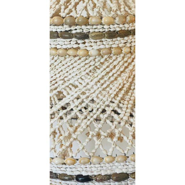 1960s Gorgeous Coastal Tiny Sea Shells Beaded Chandelier For Sale - Image 4 of 5