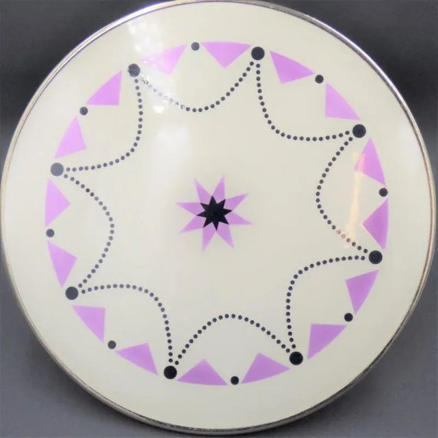 Art Deco Ceramic Cake Plate on Stand, 1920s For Sale - Image 4 of 5