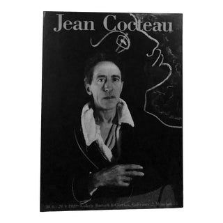 Herbert List Lithograph Poster of Jean Cocteau, Lucite Frame 1980's For Sale