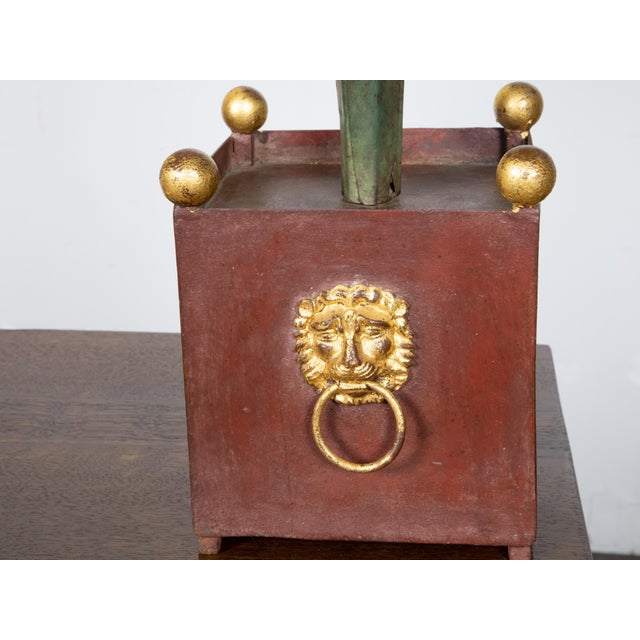 Pair of Italian 1930s Tôle Calla Lillies Sculptures in Red and Gold Containers For Sale - Image 12 of 12