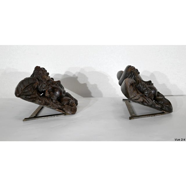 Carved Wooden Cherubs, Late 19th Century, Set of 2 For Sale - Image 14 of 18