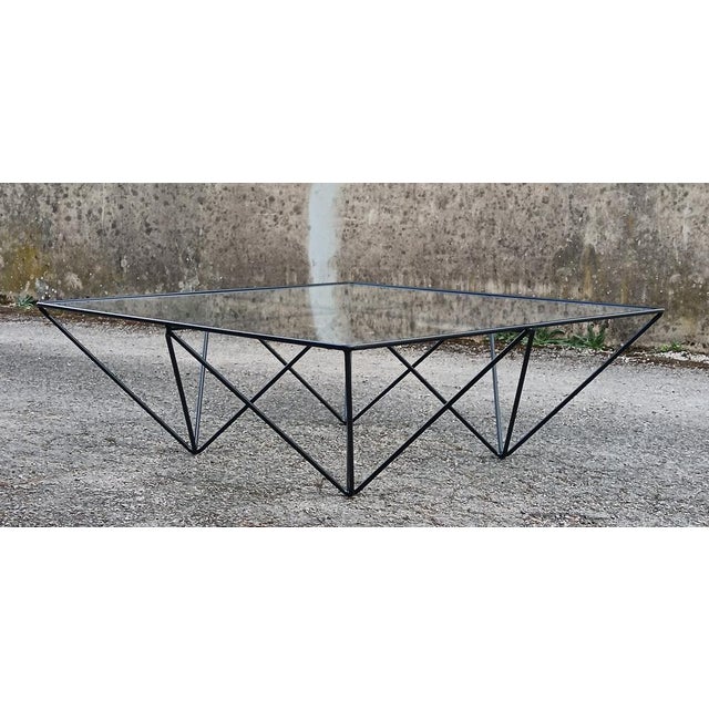 Coffee Table in Metal and Glass, 1980s For Sale - Image 6 of 13