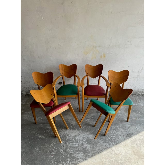 Heart Model Chairs by René-Jean Caillette, 1950s, Set of 6 For Sale - Image 15 of 17