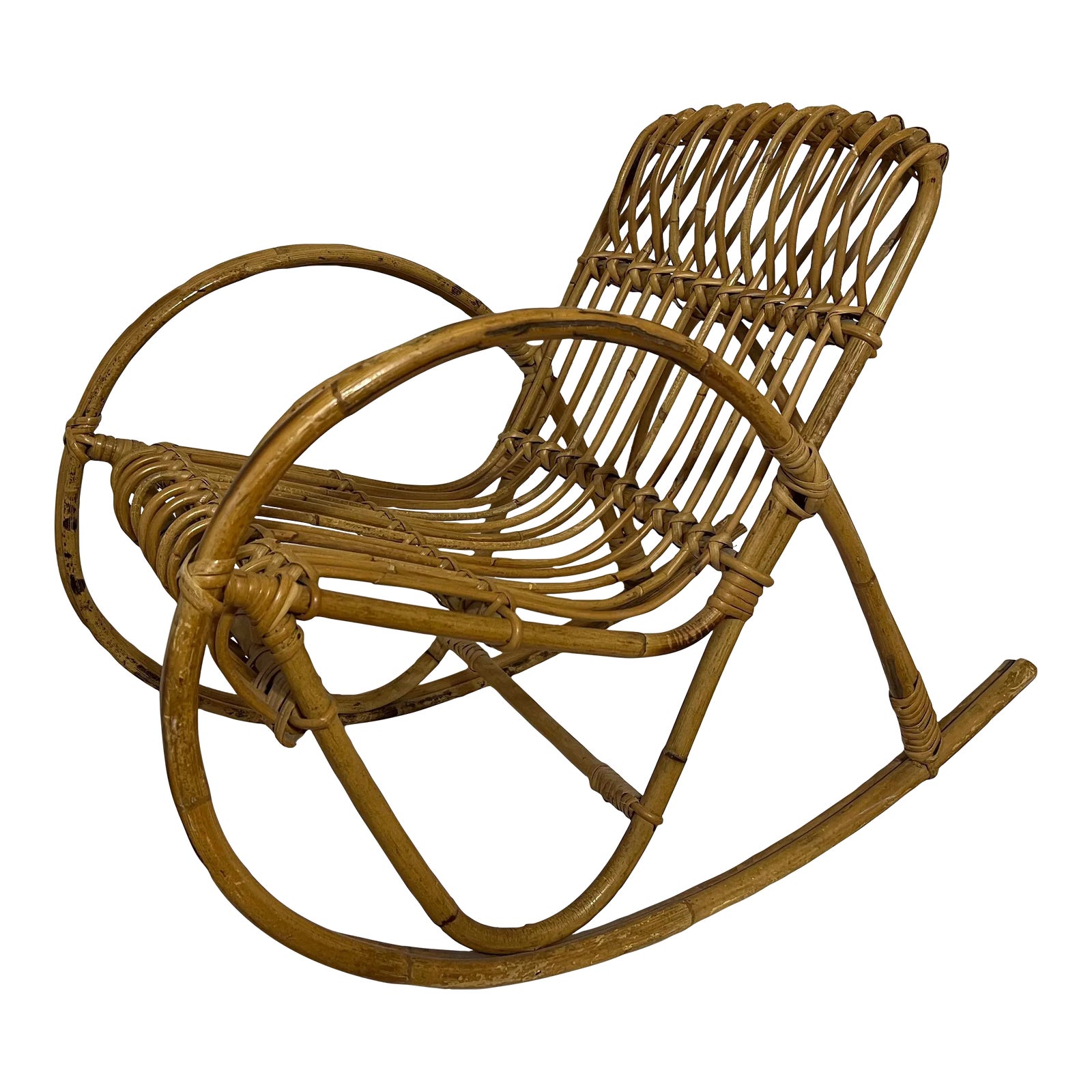 Mid 20th Century Mid Century Riviera Rattan and Bamboo Child’s Italian ...