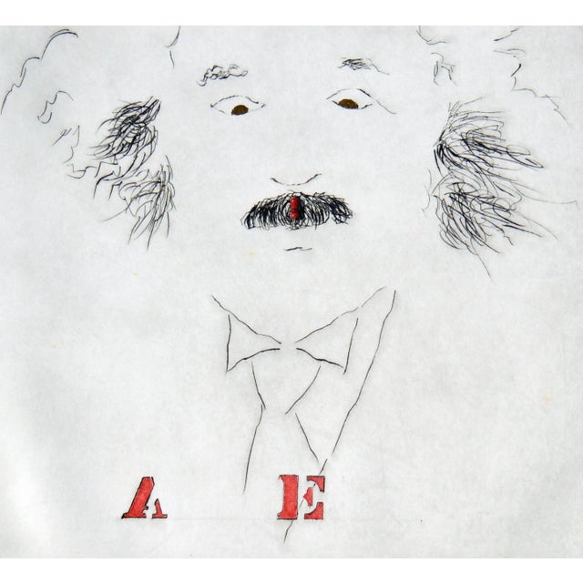 American "A E", Albert Einstein Portrait #8 by Lilya Vorobey For Sale - Image 3 of 4