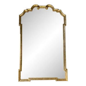 Huge Regency Style White Gold Giltwood Full Length Mirror by Randy Esada Designs