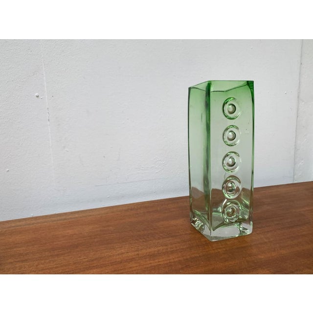 Mid-Century Modern Mid-Century Space Age Brutalist Glass Block Vase, 1960s For Sale - Image 3 of 18