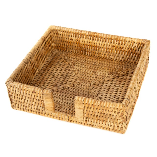 Boho Chic Artifacts Rattan Napkin Holder For Sale - Image 3 of 5