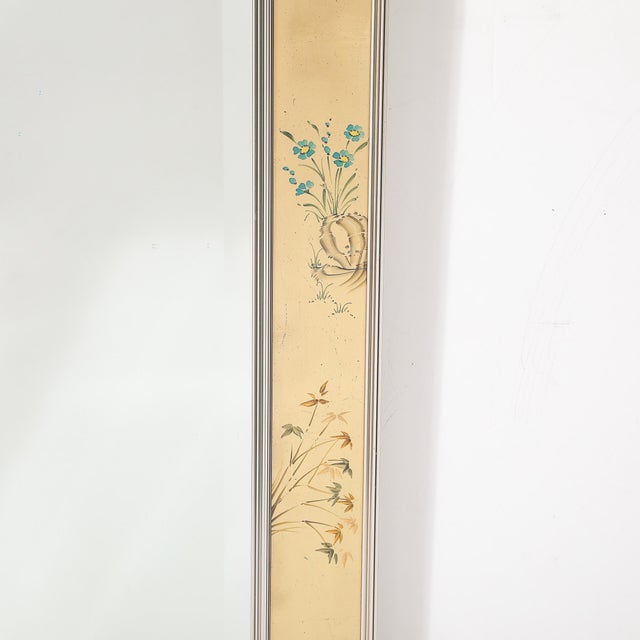 Glass Mid-Century Gilt Eglomise Chinoiserie Narrative Border Mirror Signed J Beukema For Sale - Image 7 of 14