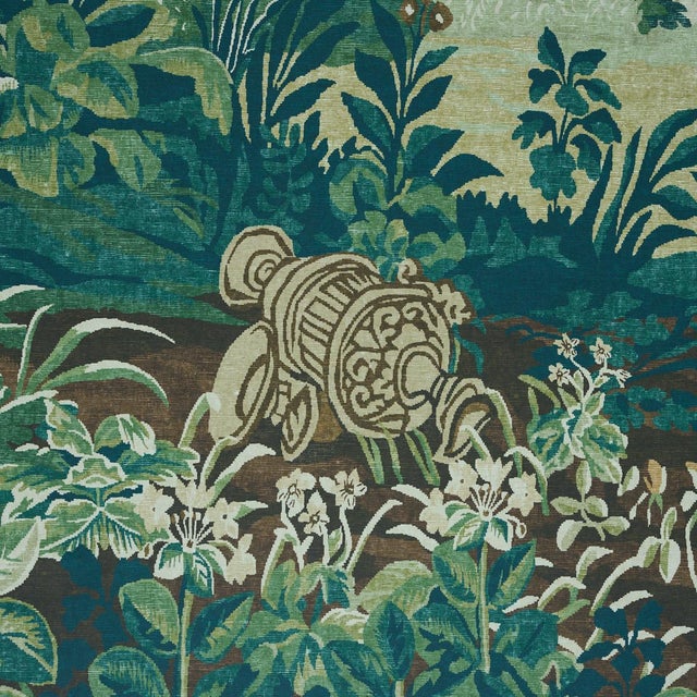 Schumacher Schumacher X Johnson Hartig La Forêt 3 Panel Set In Spring Green Forest For Sale - Image 4 of 6