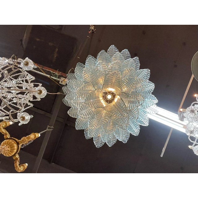 Modern Murano Glass Aqua Blue Waterfall Chandelier For Sale - Image 4 of 7